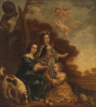 Portrait of Geertruyt, Margriet and Anna Delff, the Artist's Daughters (Portrait of three..., 1660. Creator: Jacob Willemsz. Delff the Younger.