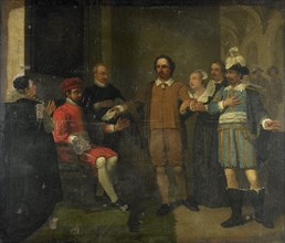 Jacob Simonsz de Rijk getting the Spanish Governor-General Requesens to Release Marnix..., 1805-1808 Creator: Jan Willem Pieneman.