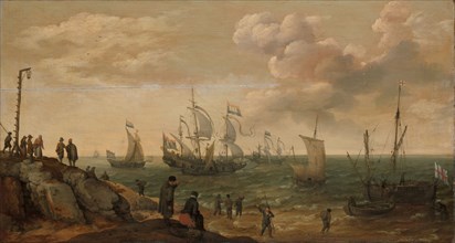 Ships off a Coast, 1628. Creator: Adam Willaerts.