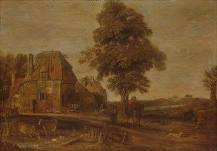 Landscape with an Inn, 1639. Creator: Aert van der Neer.