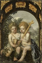 Christian Allegory with two Children with Cross and Chalice, 1650-1699. Creator: Anon.