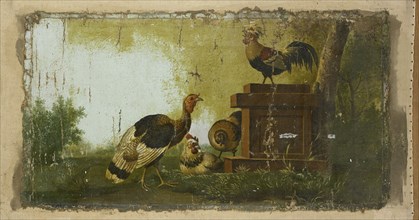 Decorative Piece with Poultry, 1700-1799. Creator: Anon.