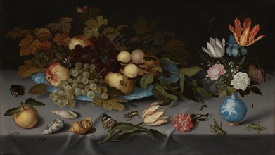 Still Life with Fruit and Flowers, 1621. Creator: Balthasar van der Ast.