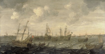 The Dutch Herring Fleet under Sail, 1660-1701. Creator: Cornelis Beelt.