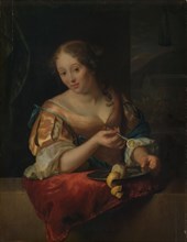 Young Woman with Lemon, 1685-1690. Creator: Godfried Schalcken.