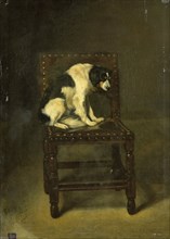 A Dog on a Chair, 1860-1891. Creator: Guillaume Anne van der Brugghen.