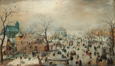 Winter Landscape with Ice Skaters, c.1608. Creator: Hendrick Avercamp.