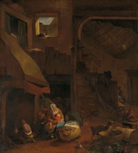 Interior of a peasant hut, 1650-1693. Creator: Hendrik Mommers.
