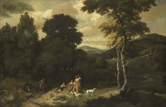 Landscape with Hunters, 1660-1687. Creator: Jacob Esselens.