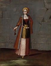 Woman from the Island of Tinos, 1700-1737. Creator: Workshop of Jean Baptiste Vanmour.