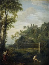 Arcadian Landscape with Salmacis and Hermaphroditus, 1680-1726. Creator: Johannes Glauber.
