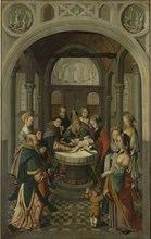 Panel of an Altarpiece with Circumcision of Christ, on verso is Resurrection of Christ, c.1520-c.153 Creator: Master of Alkmaar.