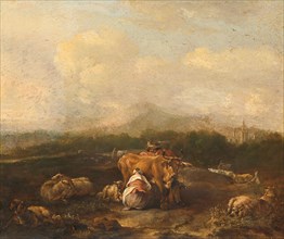 Italian Landscape with Cattle, 1640-1669. Creator: Nicolaes Van Helt Stockade.
