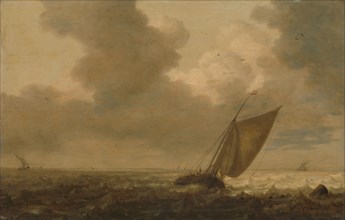 Fishing boat with the wind in the sails, 1625-1640. Creator: Pieter Mulier the younger.