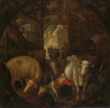 Cows in a Stable; Witches in the Four Corners, 1615. Creator: Roelandt Savery.
