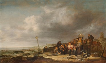 Beach with Fishermen, 1630-1653. Creator: Simon de Vlieger.