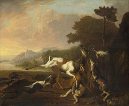 The Deer Hunt, 1650-1695. Creator: Abraham Hondius.