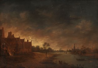River View by Moonlight, in or after c.1653. Creator: Unknown.