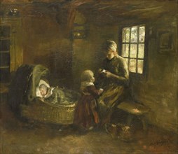 At the crib, 1897. Creator: Albert Neuhuys.