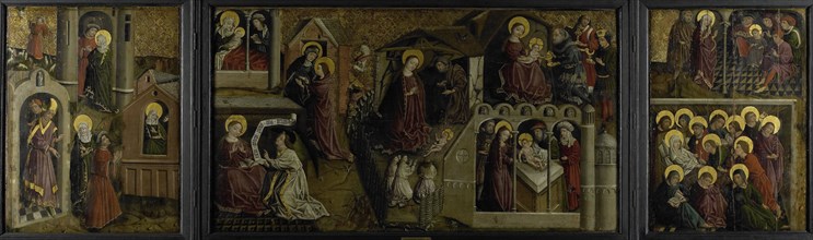 Triptych with Scenes from the Life of the Virgin, c.1450. Creator: Anon.