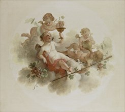 Four Putti with Grapes, c.1725-c.1774. Creator: Anon.