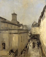 View of the Church of Notre Dame de Lorette and the Rue Fléchier, Paris, c.1860-c.1900. Creator: Antoine Vollon.