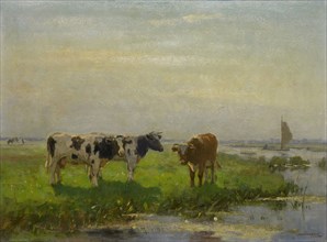Cows in the Meadow, 1875-1941. Creator: Bernardus Antonie van Beek.