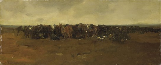 Cavalry at Repose, 1880-1890. Creator: George Hendrik Breitner.