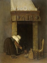 Woman at the Hearth, 1654-1662. Creator: Jacobus Vrel.