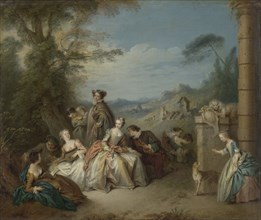 Fête galante in a Landscape, c.1730-c.1735. Creator: Jean-Baptiste Pater.