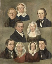 Portrait of the Artist's Parents, Douwe Martens Teenstra and Barber Hindriks Siccama with Members of Creator: Kornelis Douwes Teenstra.