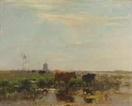 Meadow with Cows by the Water, 1895-1904. Creator: Willem Maris.
