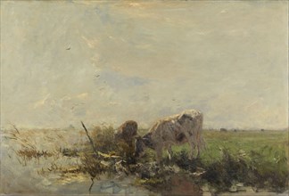 Cows by a pond, 1880-1910.  Creator: Willem Maris.