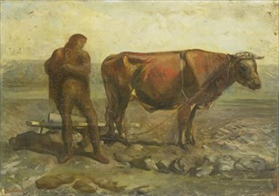 Plowing Peasant, c.1905. Creator: Willem van Konijnenburg.