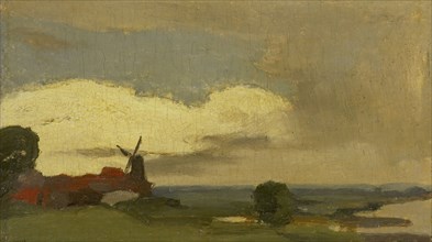 Landscape with Wijk mill near Duurstede, 1885-1923.  Creator: Willem Witsen.