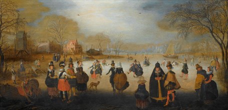 Winter Landscape with Skaters, c.1615-c.1620. Creator: Adam van Breen.