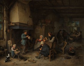 Peasants in an Interior, 1661. Creator: Adriaen van Ostade.