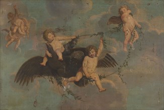 Putti with an Eagle on Clouds, c.1650. Creator: Anon.