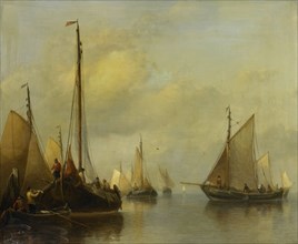 Fishing Boats on calm Water, 1840-1850. Creator: Antonie Waldorp.
