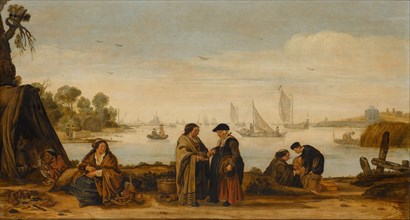 River landscape with Women Fortune-Telling, c.1625-c.1630. Creator: Arent Arentsz.