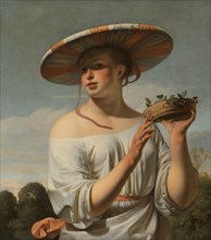 Girl in a Large Hat, c.1645-c.1650. Creator: Caesar Boëtius van Everdingen.