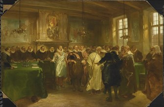 Prince Maurits Receiving a Russian Delegation in 1614, 1874. Creator: Charles Rochussen.