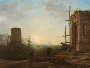 Harbour at Sunrise, c.1637-c.1638. Creator: Claude Lorrain.