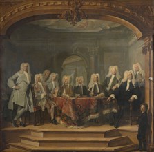 Patrons of the Aalmoezeniersweeshuis Orphanage in Amsterdam, 1729, 1729. Creator: Cornelis Troost.