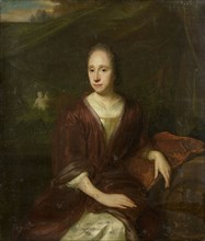 Portrait of Margaretha Nelis (1652-17050, second wife of Casparus Commelin, 1693-1704. Creator: David van der Plas.