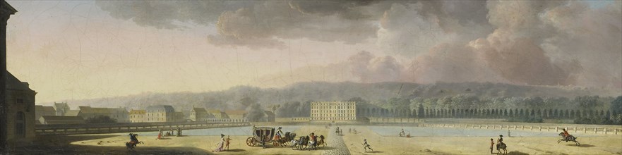 View of a Palace in a Hilly Landscape, 1780-1820. Creator: Henri Sallembier.