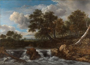 Landscape with Waterfall, c.1668. Creator: Jacob van Ruisdael.