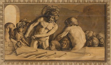 Hercules Gets Cerberus from the Underworld (Charon, the Ferryman of the Styx), 1645-1650. Creator: Jacob van Campen.