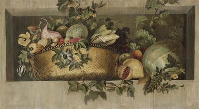 Still Life with Fruit and Flower Garlands, 1645-1650. Creator: Jacob van Campen.