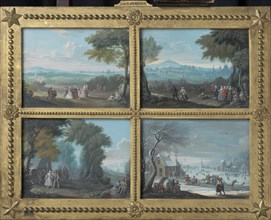 Four Landscapes, Representing the Four Seasons, c.1735-c.1745. Creator: Jacques-Guillaume van Blarenberghe.